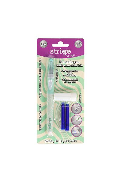 Strigo Stilou cerneala cu stergere + 2 rezerve + dispozitiv curatare, in blis...