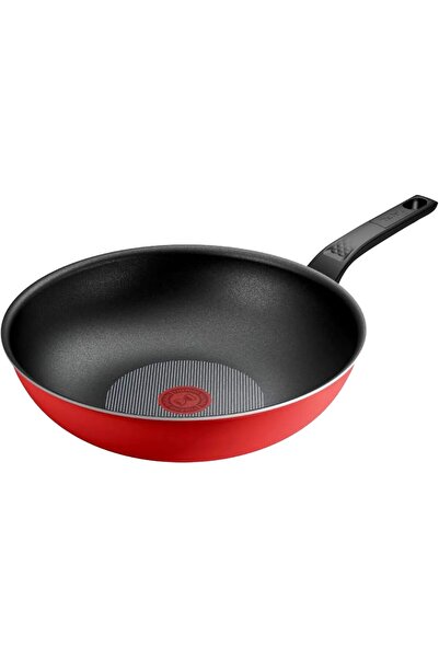 TEFAL Tigaie wok Easy Start, aluminiu, 28 cm, Rosu