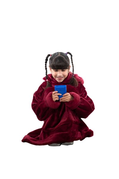 OEM Blanket with Sleeves Hoodie for Kids, Long, with Hood and Pockets, Premium, Flannel Fleece, Universa