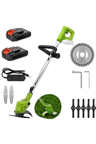 EMATTEIRO Electric Brushcutter with 2 Batteries 48V, 800W, 20000 RPM, 8 Blade...