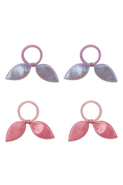 ANTBRO Set 4 elastice de păr pentru copii Antbro® roz și liliac cu sclipici ș...