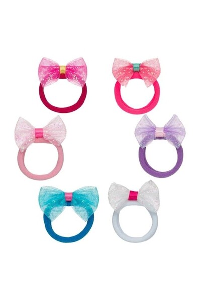 ANTBRO Set 6 elastice de păr pentru copii Antbro® Frotte colorate cu tul și f...