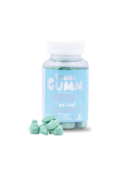 SuLinda لينداجوم بيوتين ٥٠٠ ميكروغرام مع فيتامينات بنكهة التوت الأزرق والتوت ...