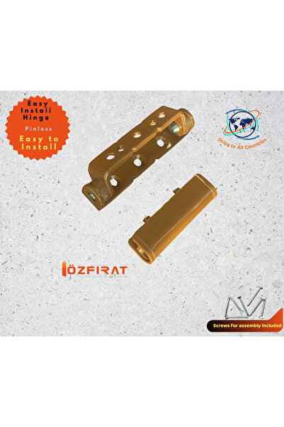 ÖZFIRAT PVC YAPI Pratik Pimsiz 80 mm PVC Pimapen Kapı Pencere Menteşesi – Dayanıklı Çelik, Altınmeşe(Kahve) Renk
