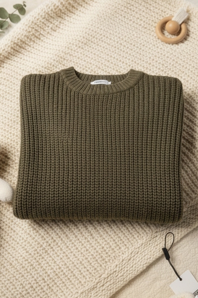 gogo bici Children-Baby Knitwear Holiday and Seasonal Sweater Sweater Khaki