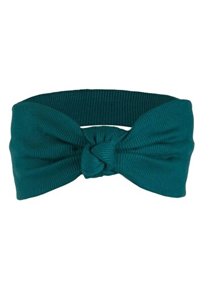 ANTBRO - Bentiță de păr culoarea petrolului cu material striat și nod