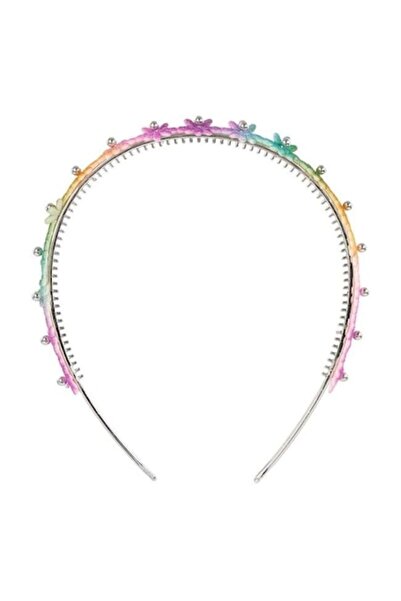 ANTBRO Bandă de păr pentru fete - flori strălucitoare în culorile curcubeului