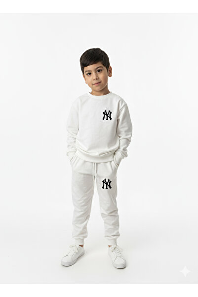 Let's Wear Yankee Printed Kids Hoodie with Pockets and Drawstring Premium Compact Sweatshirt Tracksuit Set