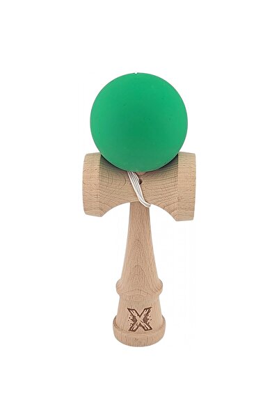 Kendama X Originala, Profesional, Rabatabil, Lemn, Mâner Cauciucat, 18 cm, Verde