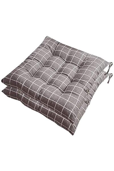 Generic BFBMQYJ Outdoor Square Chair Pad Cushion (40X40cm)- Pack of 2, Grey