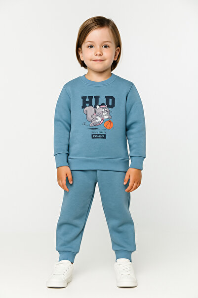 mb kids Set de trening pentru băieți, cu imprimeu de veveriță, cu fleece în i...