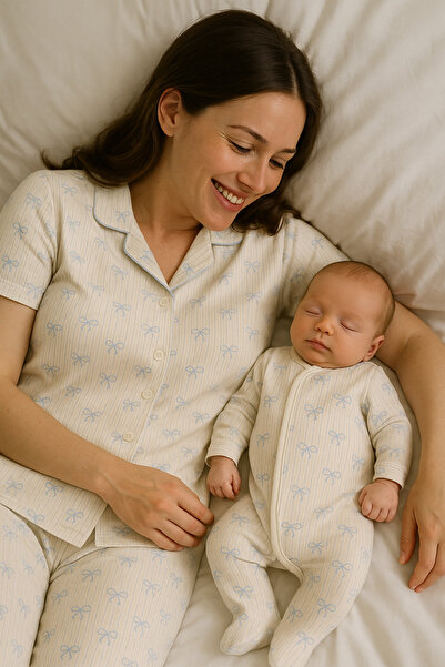 Genel Markalar ANNE PİJAMA BEBEK TULUM SET .ANNE VE BEBEĞİN İLK UYUMU