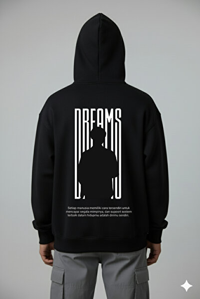 LORVEX Dream Arka Print Oversize Pulover pentru bărbați tricou