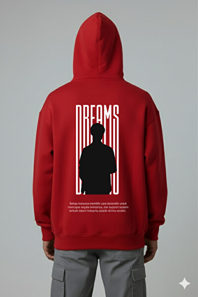 LORVEX Dream Arka Print Oversize Pulover pentru bărbați tricou