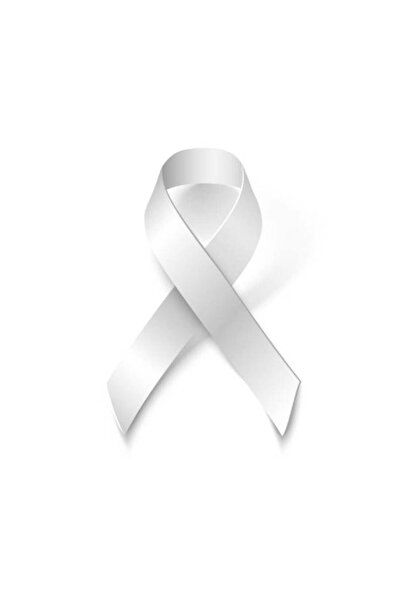 Mirfa Cancer Awareness Ribbons with Pins (Pack of 2) - White