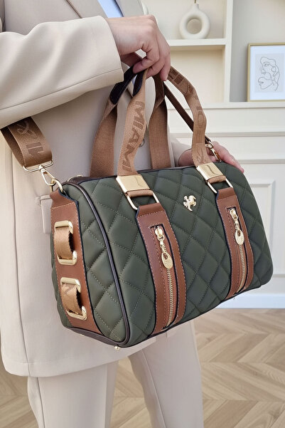 POLO CLUB Dámská taška do ruky a přes rameno Kaptione se vzorem Cylinder Model s dlouhým křížovým popruhem (31x22 CM)