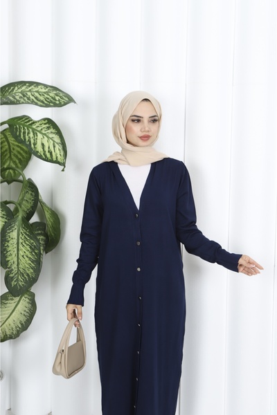 NİSUM MODA Long Mercerized Cardigan