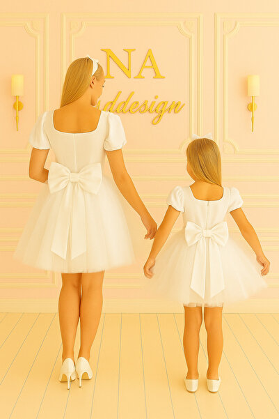 NA ADDESIGN Anne Kız Tüllü Kabarık Elbise (SEPETE AYRI EKLENMELİDİR, FİYATLAR...