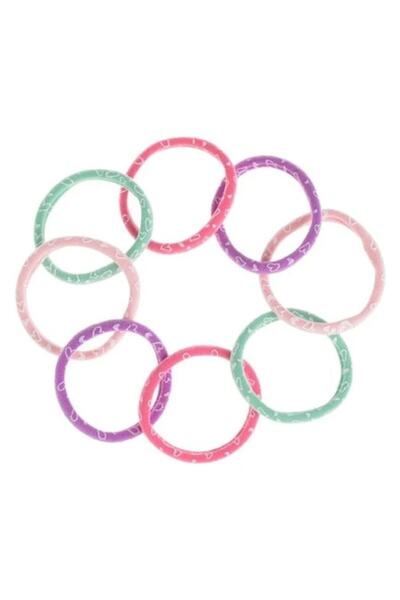 ANTBRO Set 8 elastice de păr pentru copii Antbro® frotté colorate cu imprimeu...