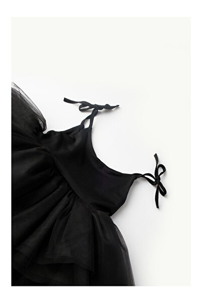 LC Waikiki Siyah Tütü Etekli Askılı Kız Çocuk Balerin Elbise - Jade