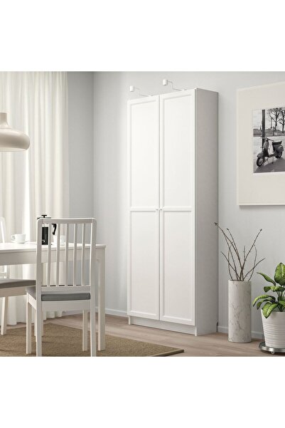 hobiurun Kapaklı kitaplık, beyaz, 80x30x202 cm