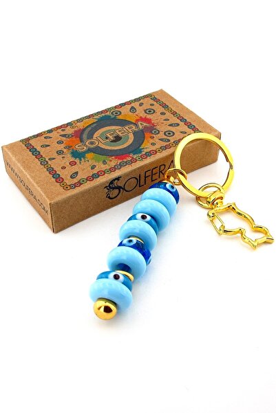 Solfera Breloc cu farmec de pisică, ornament pentru geantă, din sticlă autent...