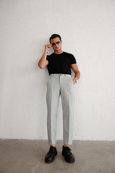BRACCAS Men's Relaxed Fit Gray Pants