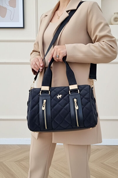 POLO CLUB Geantă de mână și de umăr pentru femei, model cilindru cu model Kaptione, cu curea lungă încrucișată (31x22 CM)