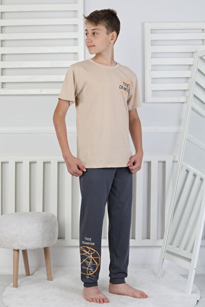 ZUZUNGA True Champion Basketball Printed Short Sleeve Boys' Pajama Set