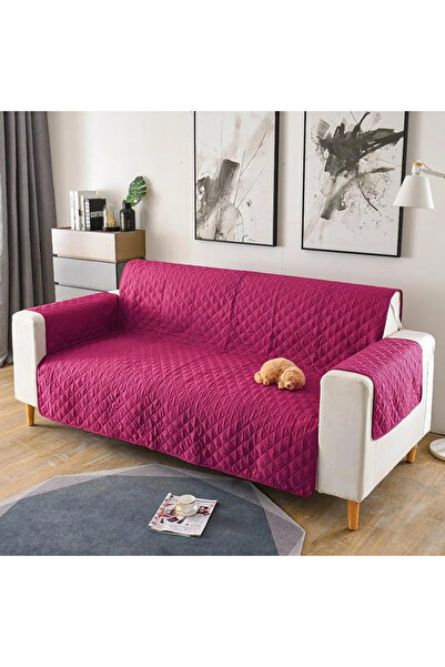 MADOR Quilted Cover for 3-Seater Sofa with Two Sides – Purple