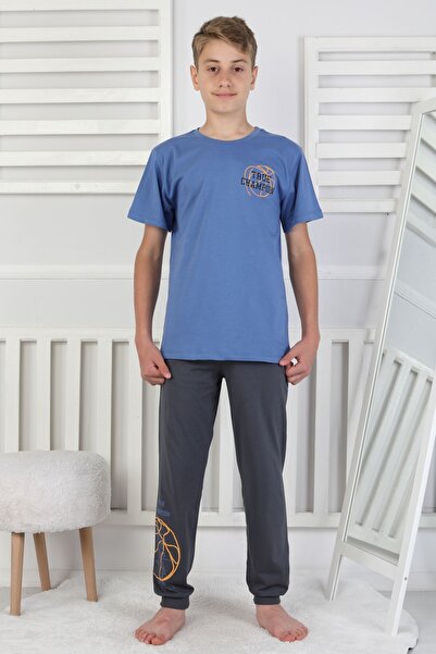 ZUZUNGA True Champion Basketball Printed Short Sleeve Boys' Pajama Set