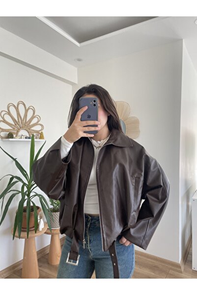 Nihanello Butik Bomber deri ceket