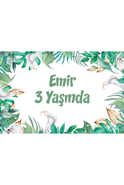 Reysa Tasarım لافتة عيد ميلاد بتصميم النباتات -3 100X150 سم