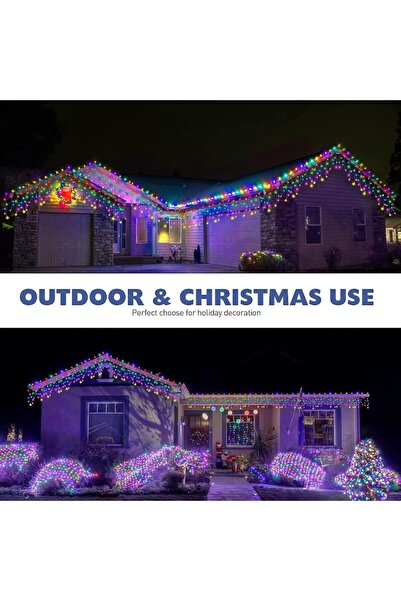 RABY Christmas light curtain, 12 m, 300 LEDs, multi-color, 8 modes