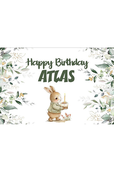 Reysa Tasarım لافتة عيد ميلاد بتصميم أرنب مقاس 50×70 سم