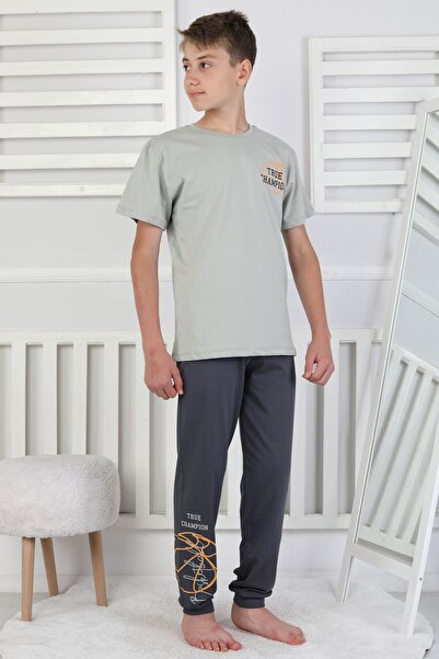 ZUZUNGA True Champion Basketball Printed Short Sleeve Boys' Pajama Set