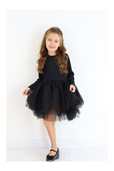 LC Waikiki Siyah Tütü Etekli Kız Çocuk Balerin Elbise - Miranda