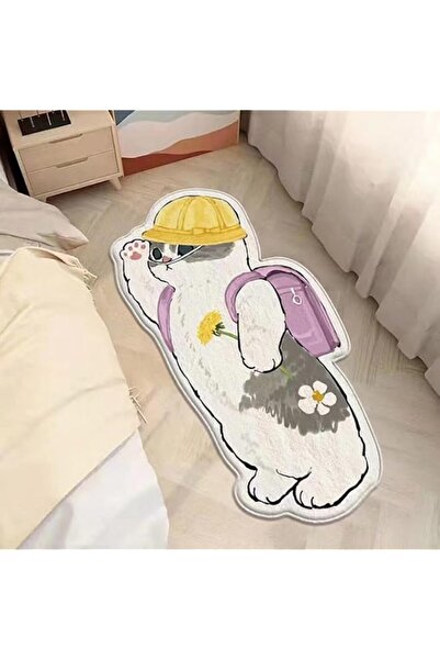 Generic LekLai Kids Floor Runner Rug, Cute Cat Shaped Cartoon Mat Kids Play Room Nursery Bedroom Bedside Th