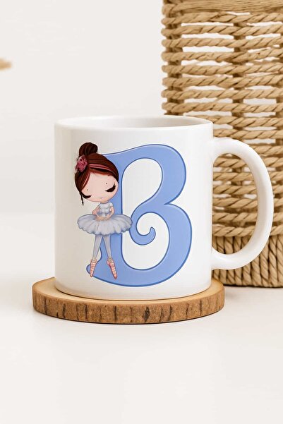 Ada Kostüm Tasarım B Letter Ballerina Themed Mug Cup