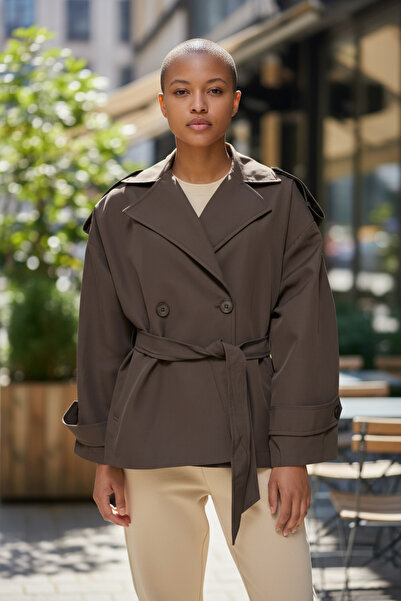 SEMİZ GİYİM Bol Kesim Kemerli Trençkot