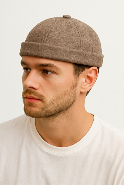 ZERAMİNE Wool Textured Unisex Fisherman Hat – Vintage Docker Model - Lined - Velcro Fastener