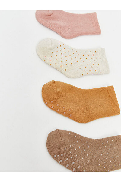 LC Waikiki Sparkling Choices from Shining Store |   Patterned Baby Girl Socks 4-Piece Set