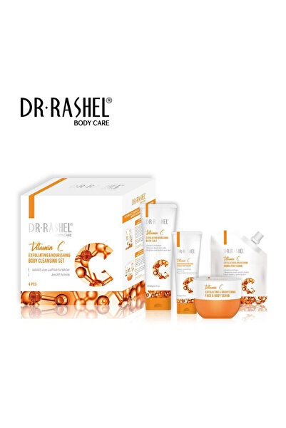 DR.RASHEL مجموعة تنظيف الجسم المقشرة والمغذية بفيتامين سي