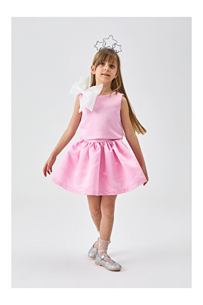 LC Waikiki Fetă cu fundă din organza roz, dublă - Gale