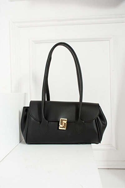 Marvelis Maykon ;Γυναικεία τσάντα ώμου και χειρός με χρυσό κούμπωμα