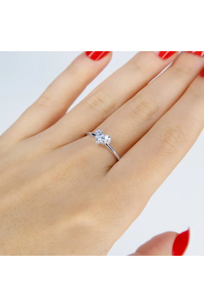 Silver berry S925 Kristal Heart Ring Size 54