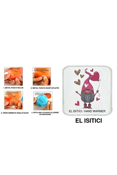 Empressco Kalp Şeklinde Mini El Isıtıcı ve Sıcak Su Torbası, 10x9,5 cm