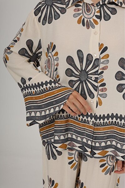 Byelmira Women's Flared Sleeve Pants Blouse Set