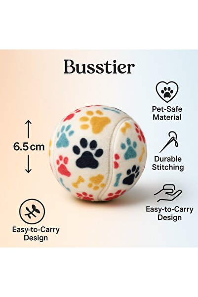 FRAME 34 3'lü Köpek Oyuncak Top Seti - 6.5 cm Renkli Tenis Topları Küçük ve Orta Irk İçin Diş Dostu, Zıplayan