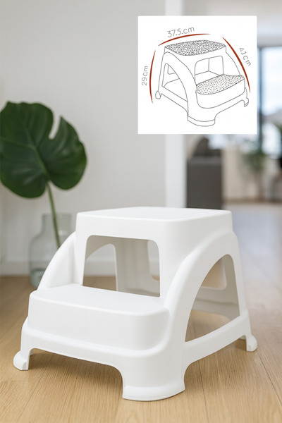 Funny Life Küçük Boy 2 Basamaklı Tabure Çok Amaçlı Ekonomik Merdiven - Kamp - Ev - Bahçe